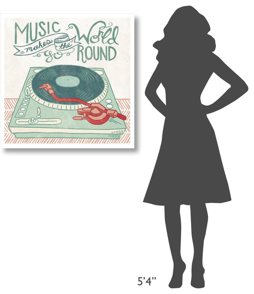 "Retro Record Player" Digital Paper Print by Mary Urban, 32"x32"