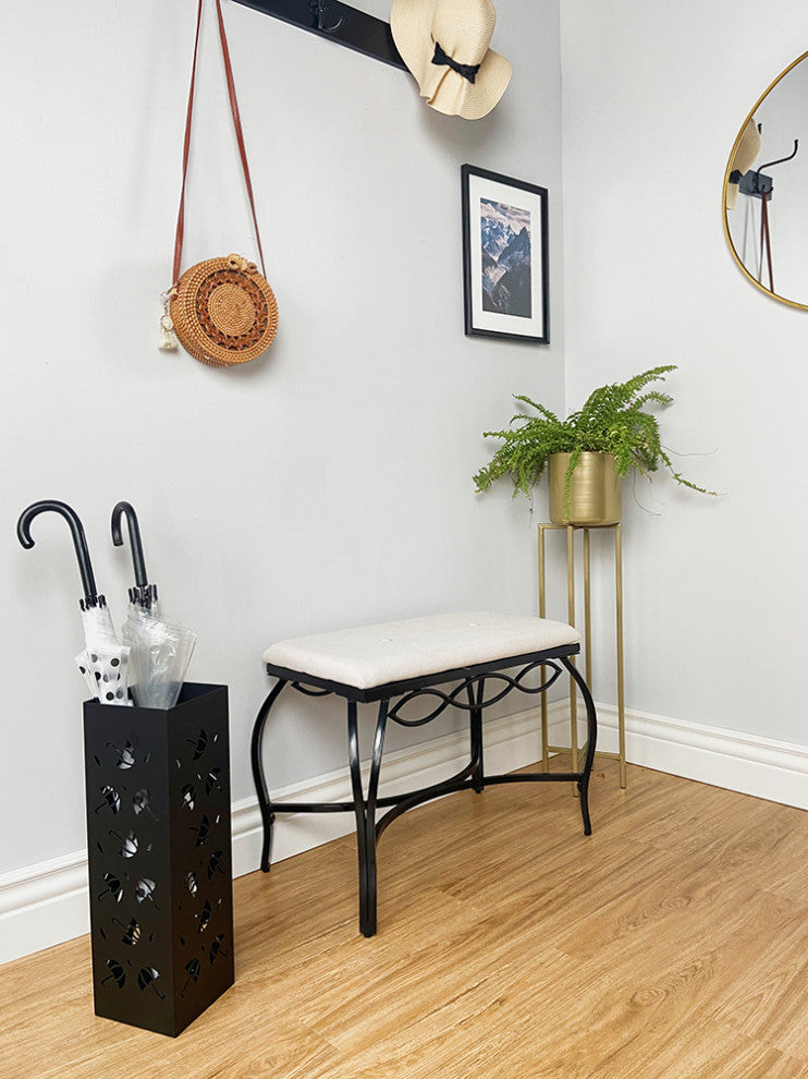 Mango Steam Square Tall 20" Umbrella Holder, Black Brollies