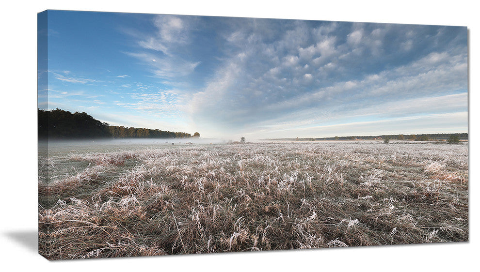 "Autumn Hoarfrost on Grass" Landscape Print Wall Artwork, 32"x16"
