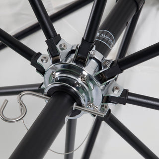 9' Round Flexibe Commercial Umbrella, Black, Navy