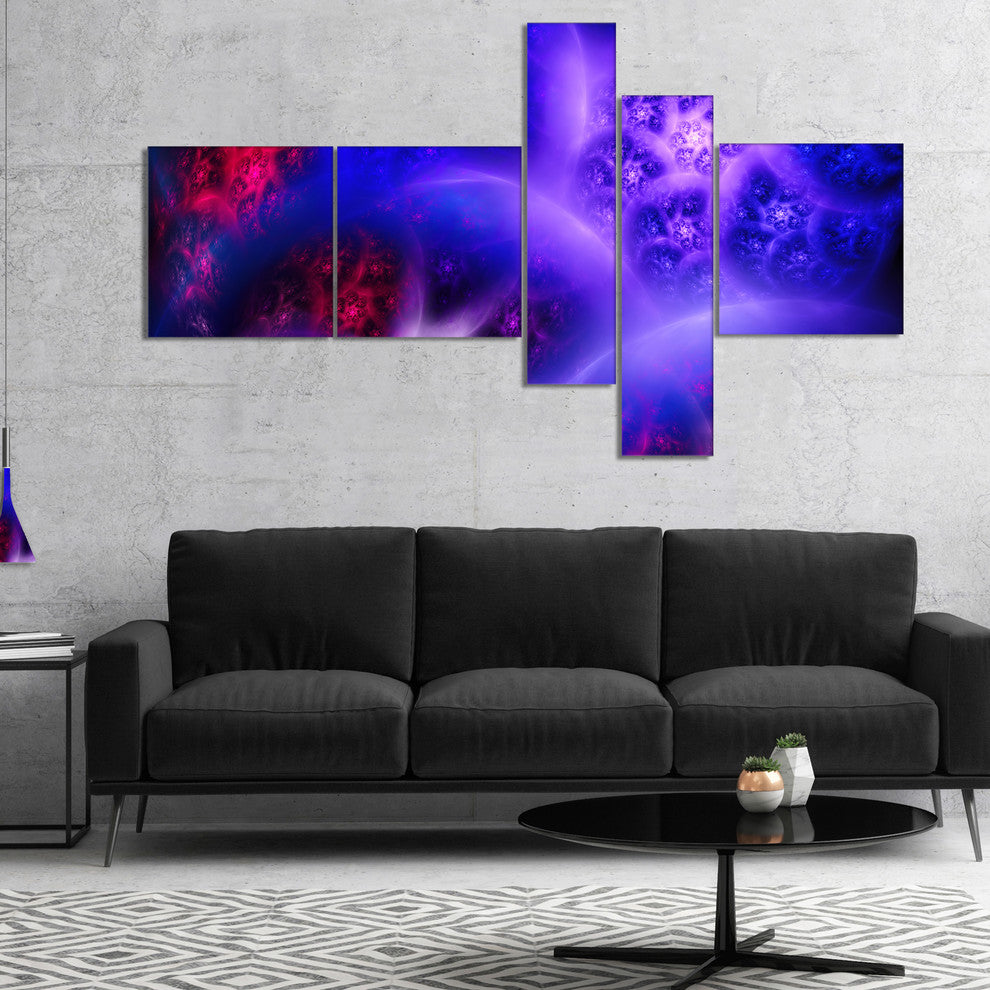 Bright Blue Magic Stormy Sky, Abstract Canvas Art Print, 60"x32", 5 panels