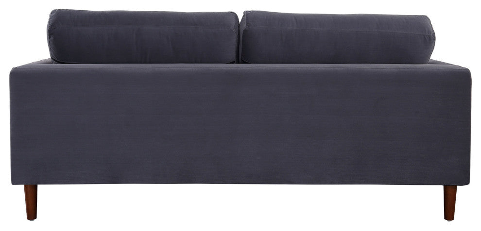 Frederick Modern Contemporary Velvet Loveseat, Gray