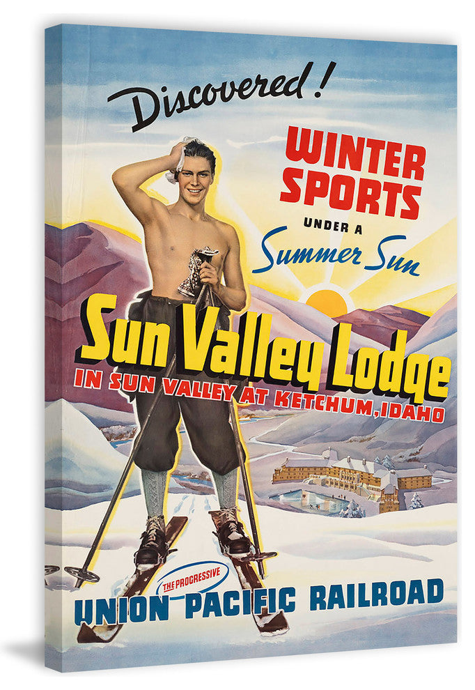 "Sun Valley Lodge" Painting Print on Wrapped Canvas, 24"x36"