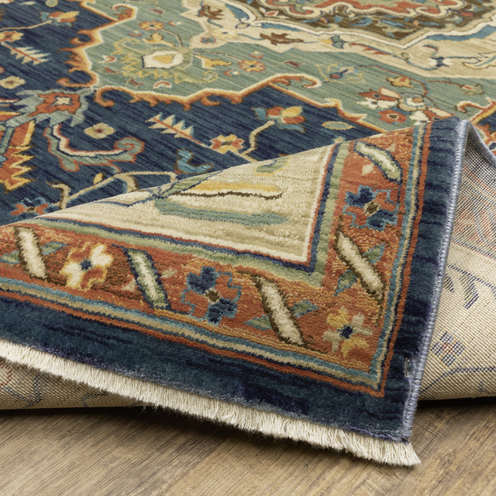 Fabienne Medallion Indoor Area Rug, Blue, 2'3"x7'6"