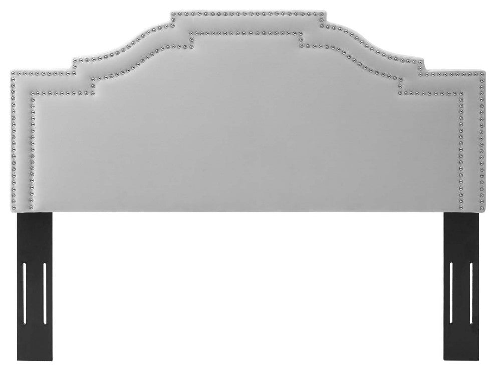 Headboard, Twin Size, Velvet, Light Gray, Modern Contemporary, Bedroom