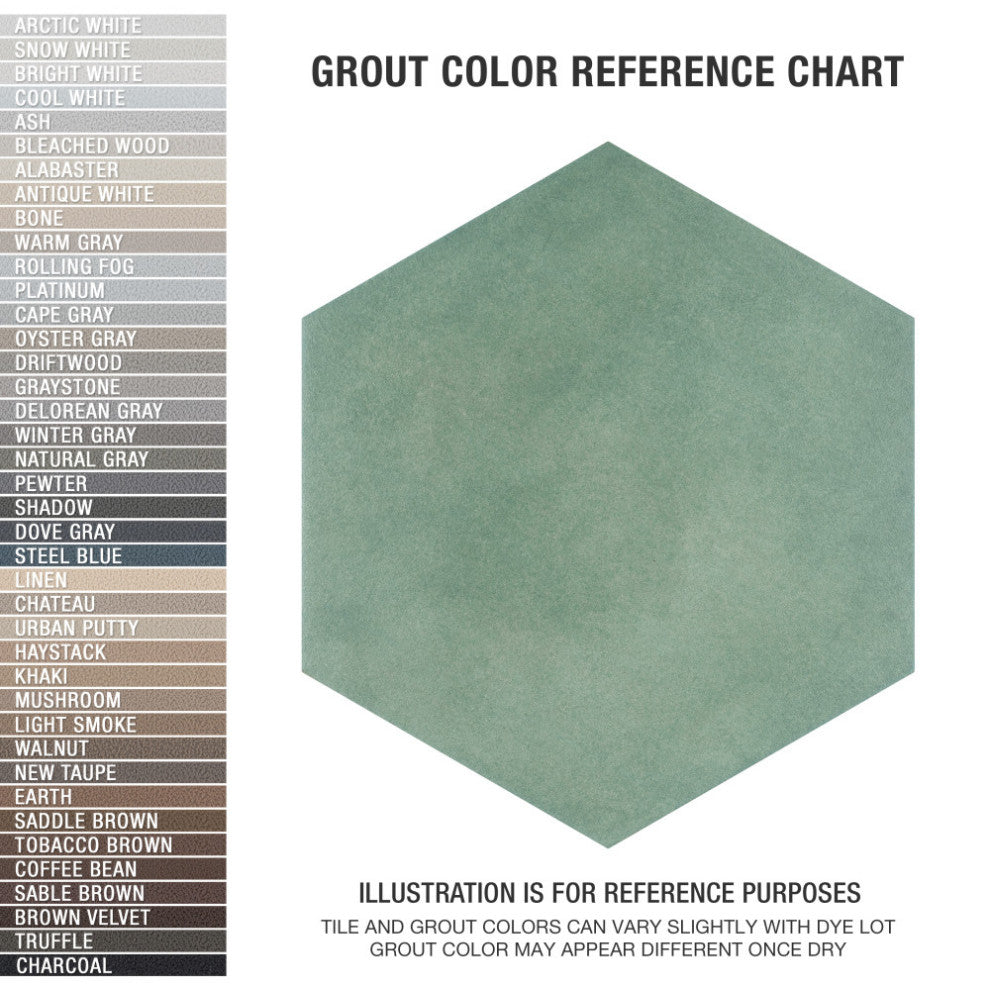 Matter Hex Green Porcelain Floor and Wall Tile
