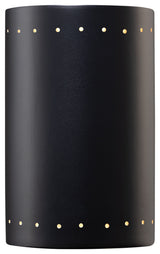 Ambiance Large Cylinder, Open Top/Bottom Wall Sconce, Matte Black, Dedicated LED