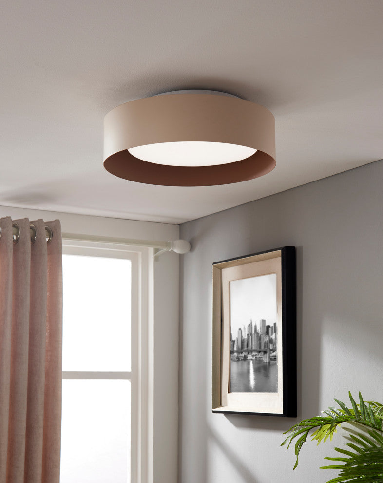 Lynch 15.75" 3-Light Sand/Tan Flushmount Ceiling Light