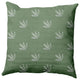 Feather Pattern Decorative Throw Pillow, Muted Green, 20"x20"