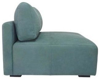 Cayo Leather Armless Sectional, Finish: Ebony, Leather: Fern