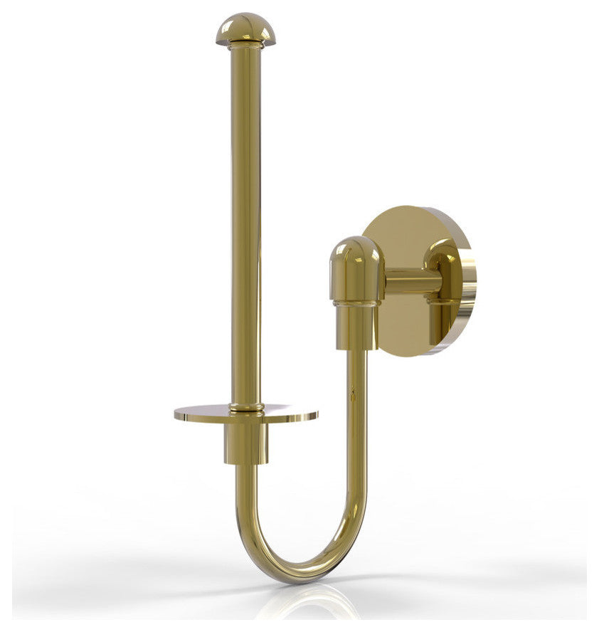 Tango Upright Toilet Tissue Holder, Unlacquered Brass