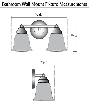 62061, 2-Light Metal Bathroom Vanity Wall Light Fixture, Black