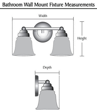62061, 2-Light Metal Bathroom Vanity Wall Light Fixture, Black