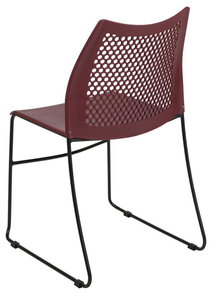 HERCULES Series 661 lb. Capacity Burgundy Stack Chair with Air-Vent Back and...