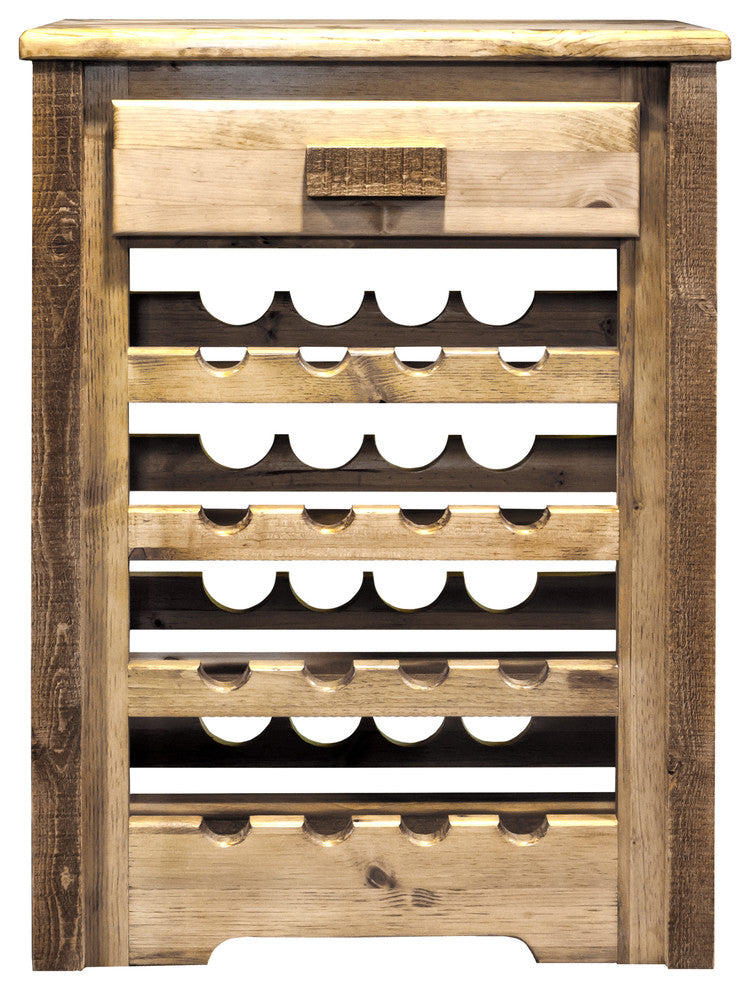 Homestead Collection Wine Cabinet, Stain and Clear Lacquer Finish