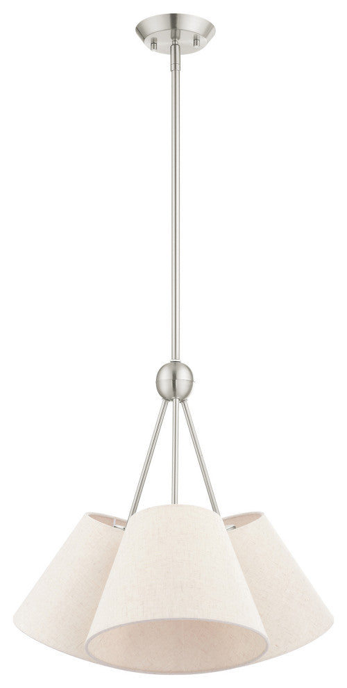 Livex Lighting Prato 3 Light Brushed Nickel Chandelier