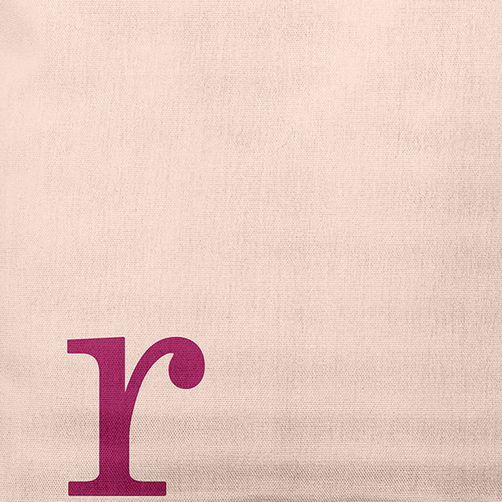 18" x 18" Modern Monogram Indoor/Outdoor Polyester Throw Pillow, Dusty Rose