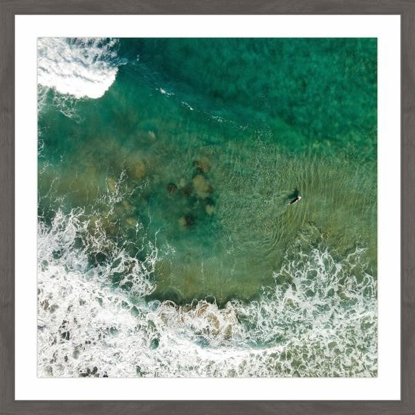 "Surf Crash" Framed Painting Print, 12"x12"