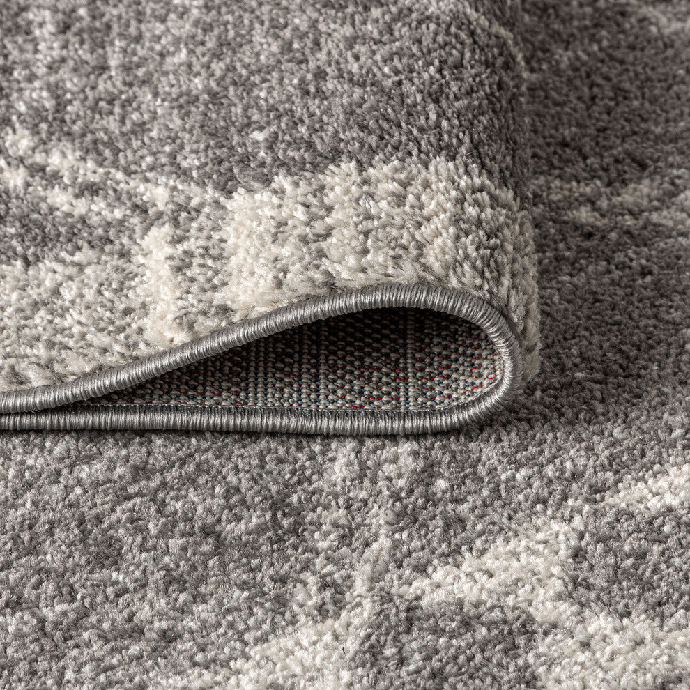 Amir Moroccan Beni Souk Rug, Gray/Cream, 8 X 10