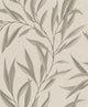 Floral Textured Wallpaper, Leaves, Cream Brown Beige, One Roll