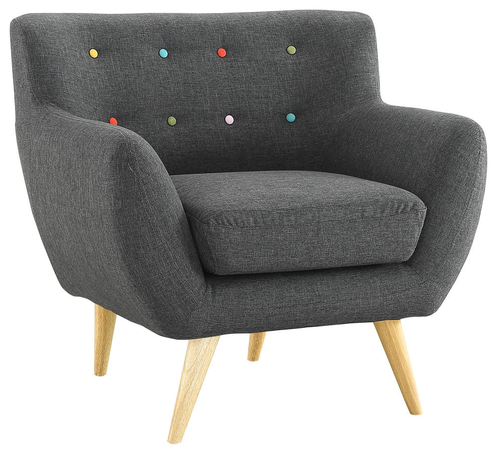 Modern Contemporary Living Room 3-Piece Set, Gray, Fabric, Plywood