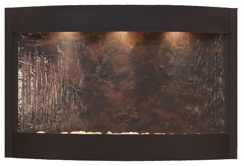 Calming Waters Wall Water Fountain, Multi-Color, Textured Black