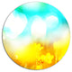 Yellow Flowers On Blue Background, Flower Large Disc Metal Artwork, 11"