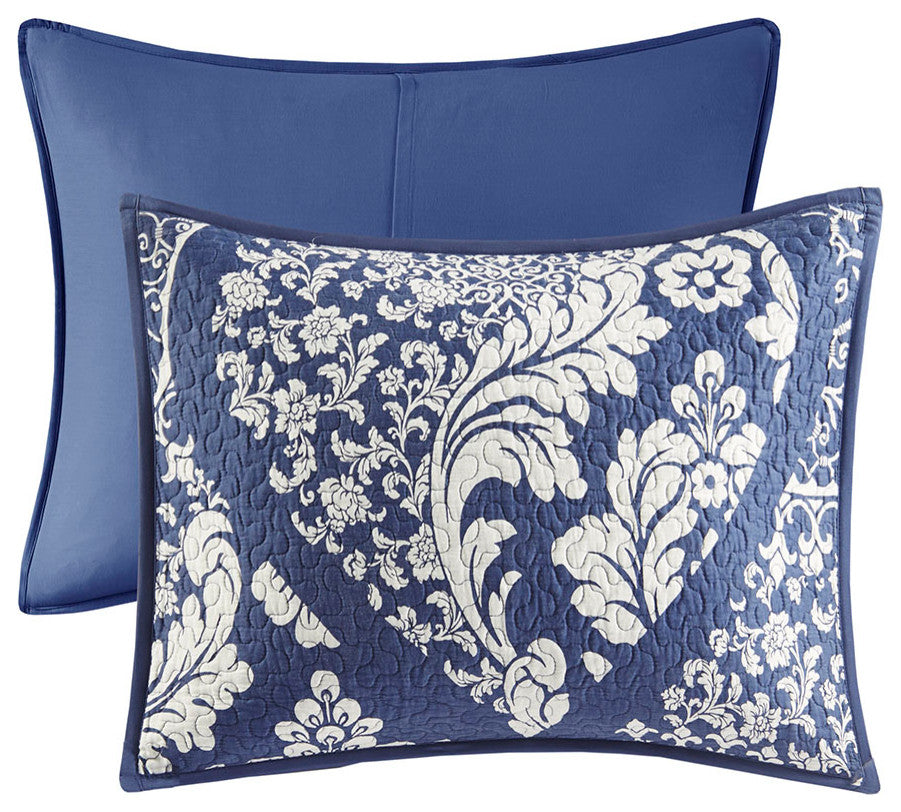 Madison Park Vienna 6 Piece Printed Cotton Quilt Set With Throw Pillows