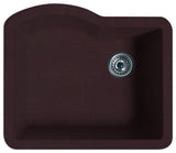Swan 24x21x9.5 Granite Undermount Kitchen Sink, 1-Hole, Espresso