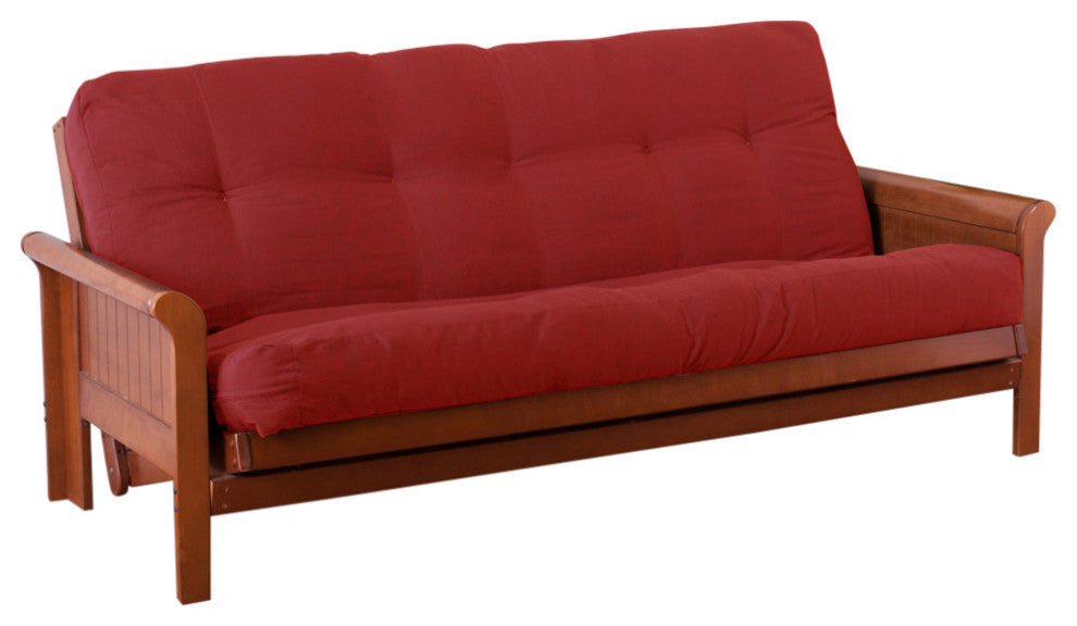 Blazing Needles Renewal 8" Twill Full Futon Mattress, Ruby Red