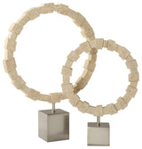 Uttermost - 18167 - Sculptures, S/2 - Ivory Fusion - Brushed Nickel