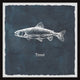"Trout in Blue" Framed Painting Print, 32x32