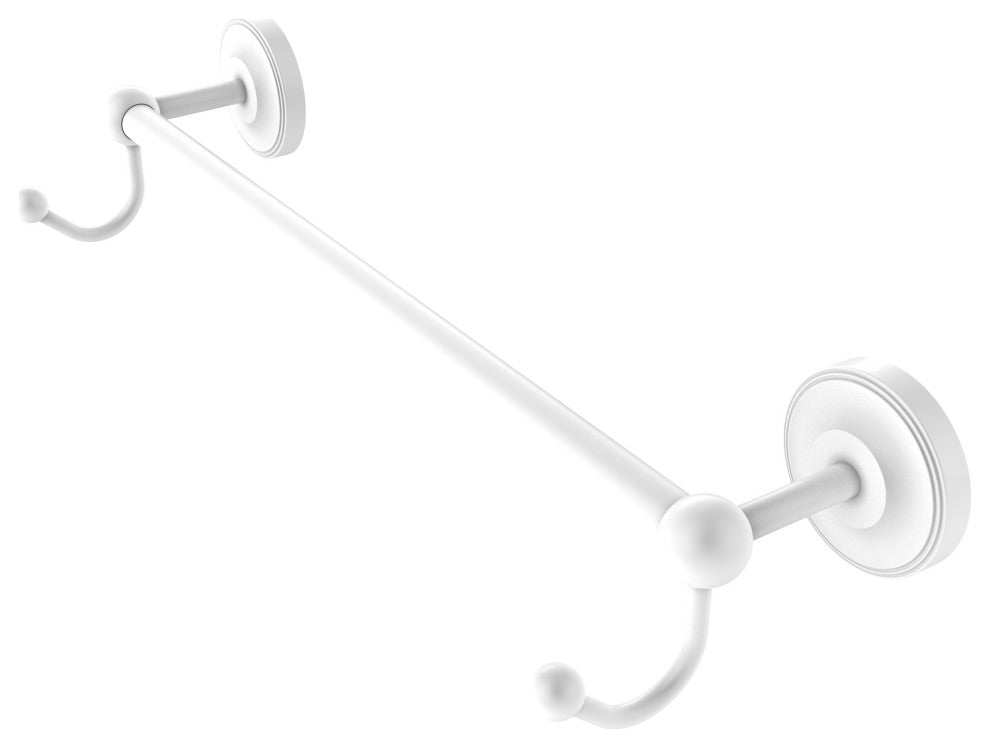Prestige Regal 24" Towel Bar with Integrated Hooks, Matte White
