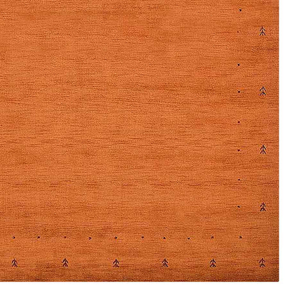 HAND KNOTTED LOOM WOOL ECO-FRIENDLY AREA RUGS - Rectangle, Orange, Contemporary