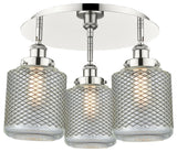 Innovations Edison 3 17.75" Flush Mount Polished Nickel