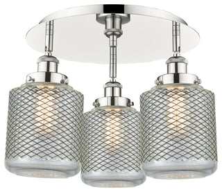 Innovations Edison 3 17.75" Flush Mount Polished Nickel