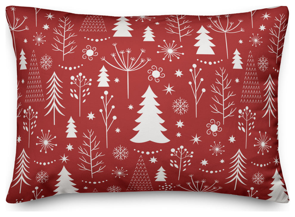 Winter Tree Pattern 5 20x14 Spun Poly Pillow