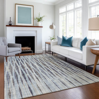 Premium Machine Washable Mayfield AMF31 Ocean 8' x 10' Rug