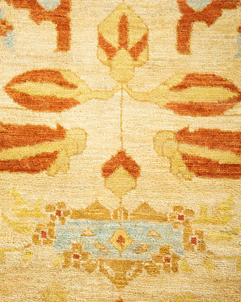 Eclectic, One-of-a-Kind Handmade Area Rug Ivory, 11' 10 x 14' 3