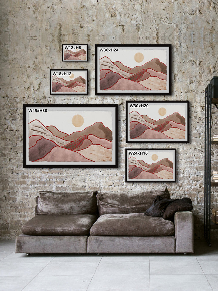 "Climb the Red Mountains" Framed Painting Print, 36x24