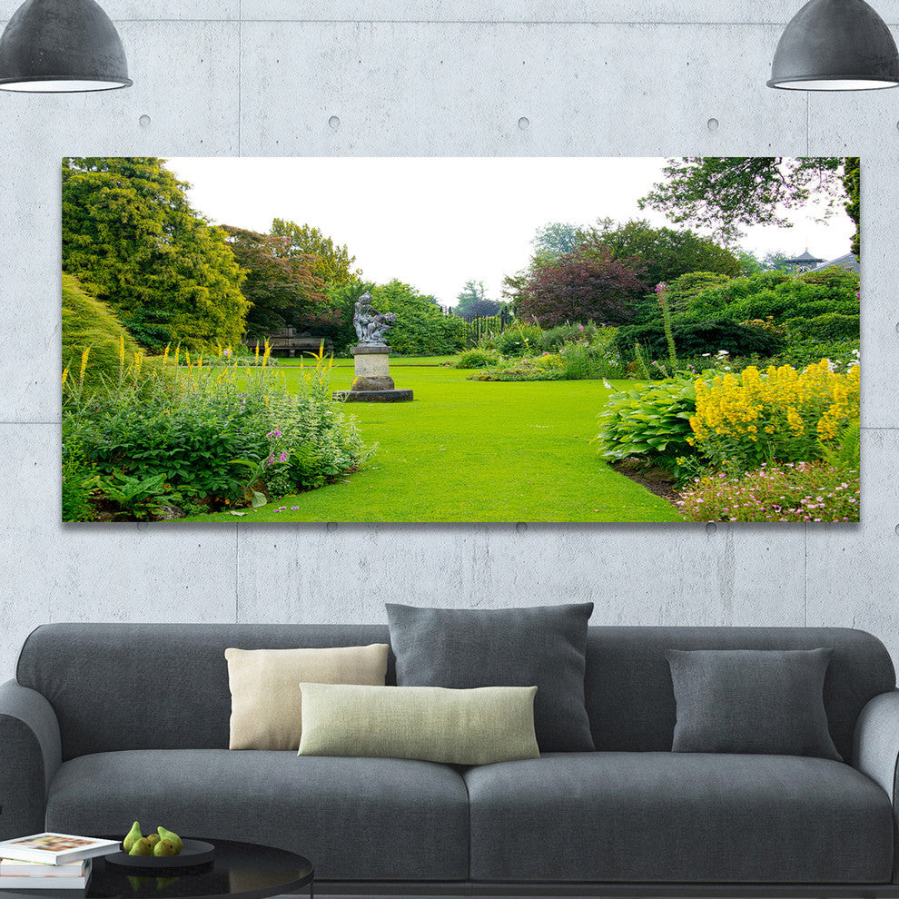 Plant and Flowers in Garden, Landscape Canvas Art Print, 60"x28"