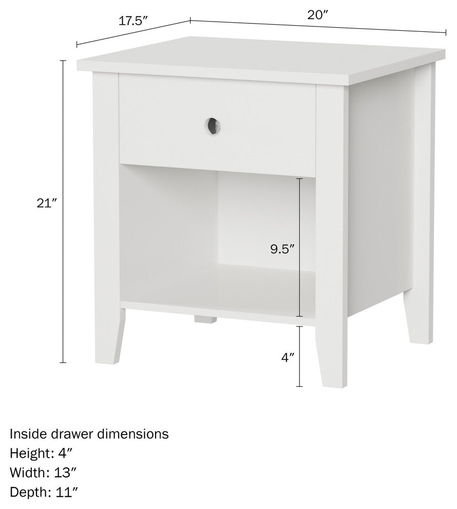 Bedside Tables, Drawer, Storage Shelf