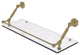 Waverly Place 24" Floating Glass Shelf with Gallery Rail, Unlacquered Brass