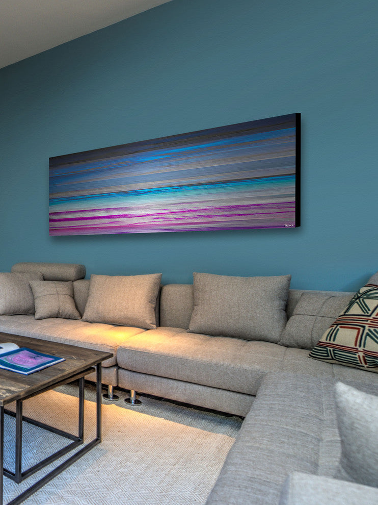 "Paralepa" Painting Print on Brushed Aluminum, 60"x20"