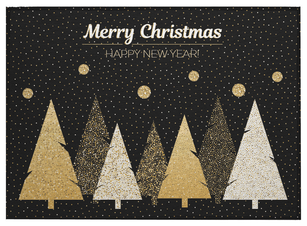 Indoor/Outdoor Wonderland WN11 Black Machine Washable 1'8" x 2'6" Rug