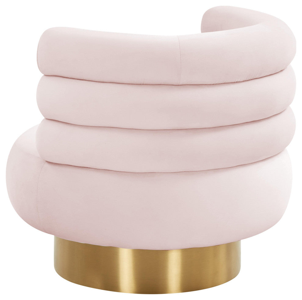 Naomi Blush Velvet Swivel Chair, Blush