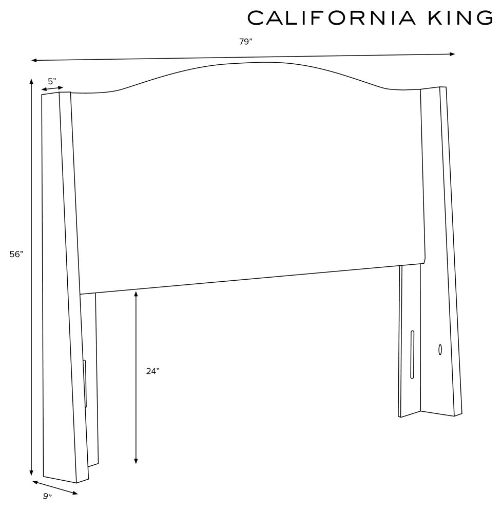 Camelback Wingback Headboard, Linen Gray, California King