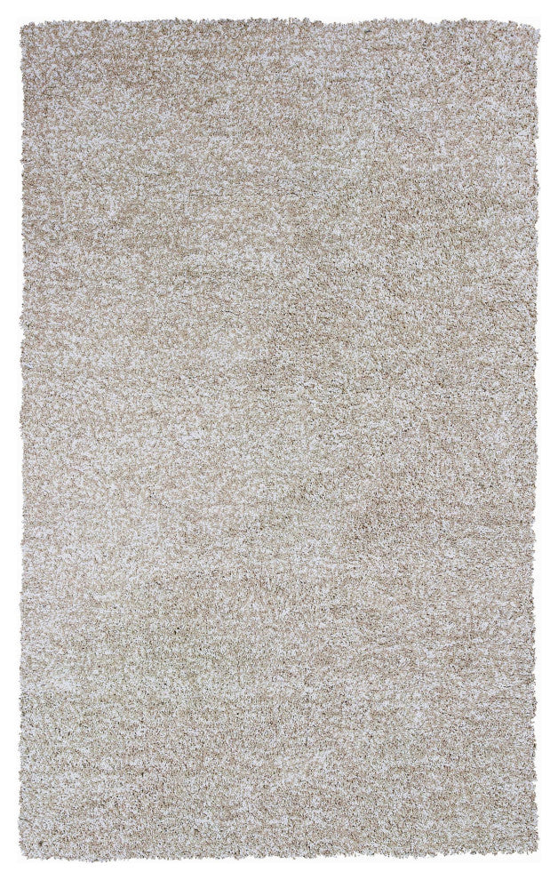 HomeRoots 8'x10' Ivory Heather Hand Woven Indoor Shag Area Rug