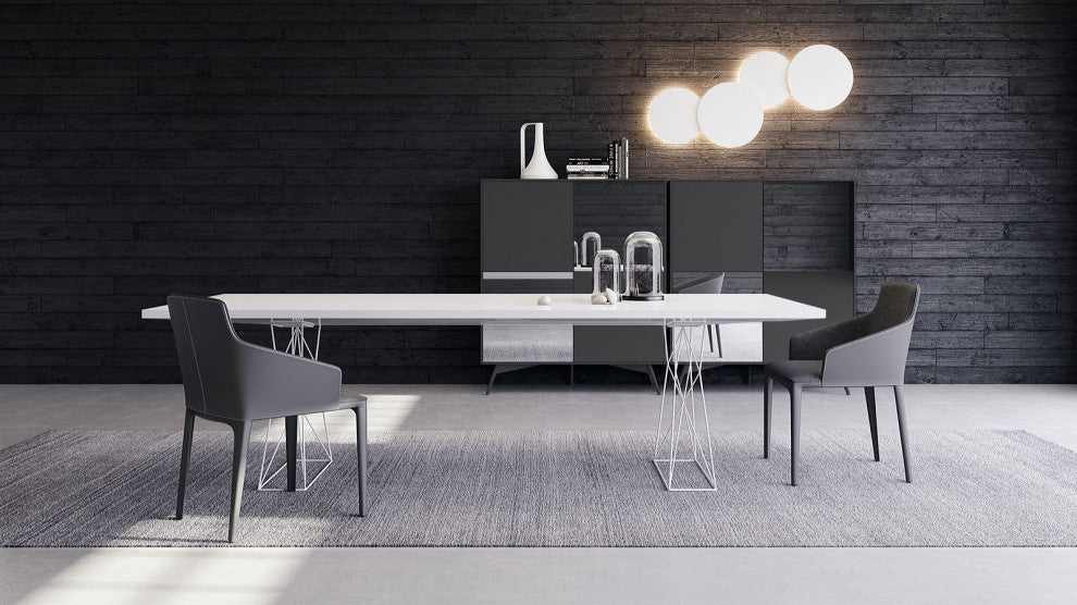 Curzon 102" Dining Table, Glossy White