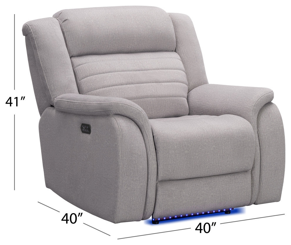 George Power Reclining Chair With Heat + Massage, Gray